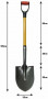 Лопата штыковая S518 FGU цветная с фибергласовым (стеклопластик) черенком 1,05м (280х210)
